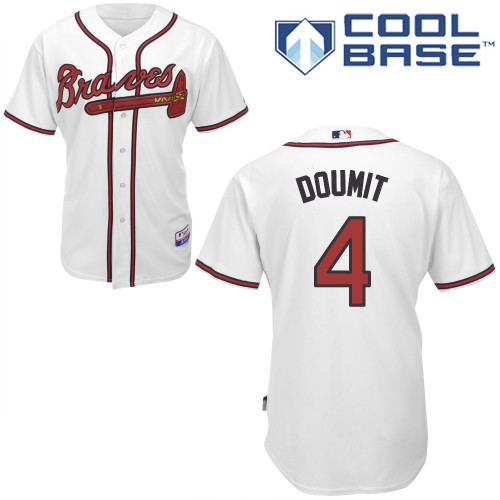 Ryan Doumit #4 MLB Jersey-Atlanta Braves Men's Authentic Home White Cool Base Baseball Jersey